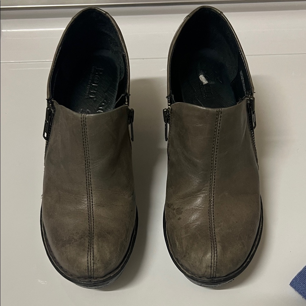 Born Women's Brown Leather Slip-On Loafers
